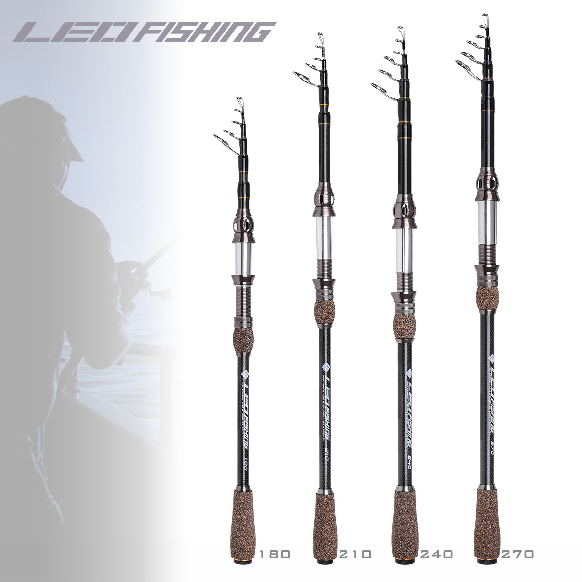 27974 LEO [Flame Sea Fishing Lull Rod] Carbon telescopic Fishing Rod and sea rod export Cross-border Fishing gear wholesale Specification image
