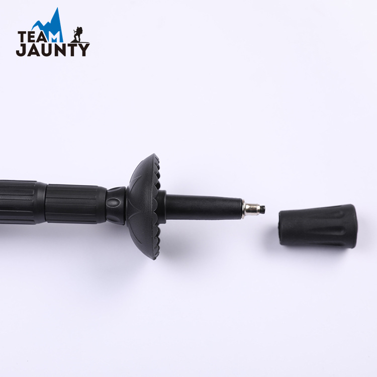 Curved handle crutches high strength aluminum alloy trekking pole climbing the mountain hiking elderly outdoor four straight handle cane wholesale Item Picture
