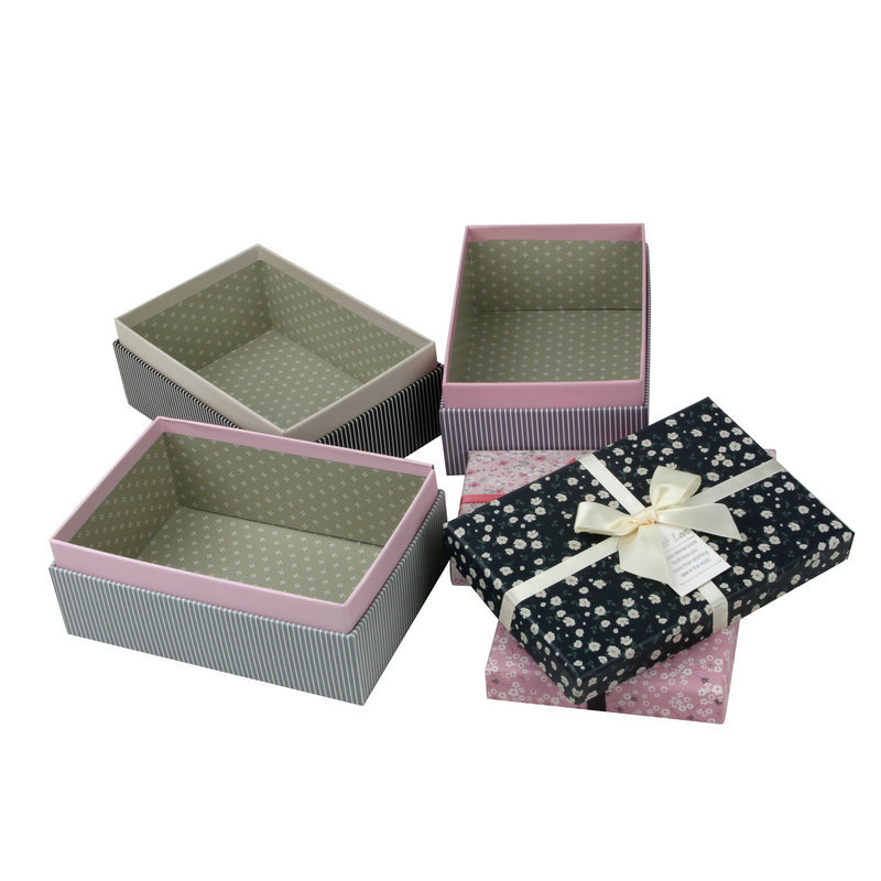 Gift Box Jx-C Small Floral Lining Gift Box Can Be Mixed Color Holiday Packaging Box Set 3 Specification drawing