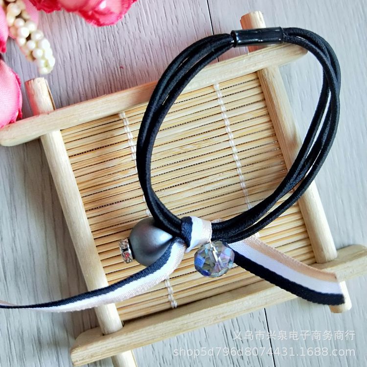 Wholesale of Korean version popular hair accessories such as rubber bands, ribbons, hair ties, colorful beads, skin, and one-yuan accessories at the one-yuan store Specification image