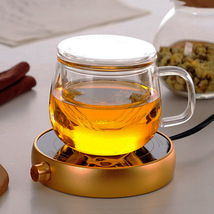 玻璃茶杯加厚带盖透明泡茶圆趣杯耐热高硼硅玻璃杯花茶杯办公杯