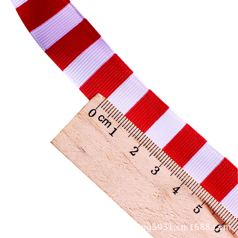Printed Colorful Striped Ribbon Clothing Clothing Fresh Polyester Ribbon Birthday Gift Packaging Colorful Polyester Ribbon Item Picture
