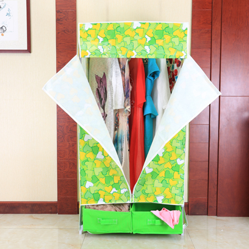 Manufacturer wholesale single wardrobe simple modern non-woven closet Specification drawing