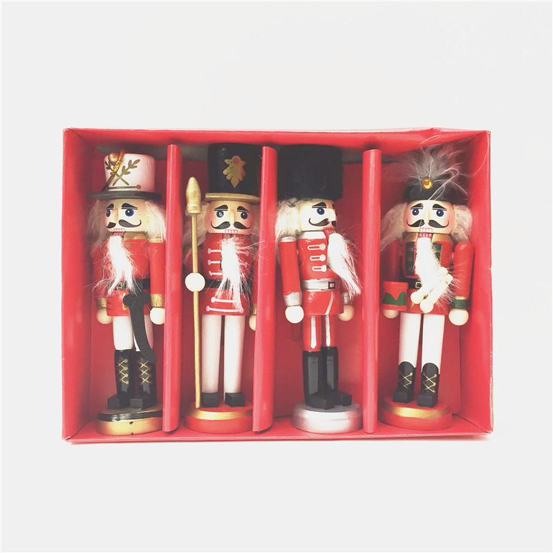 New 12CM Nutcracker puppet soldier gift set 4 sets Christmas gift tree pendant