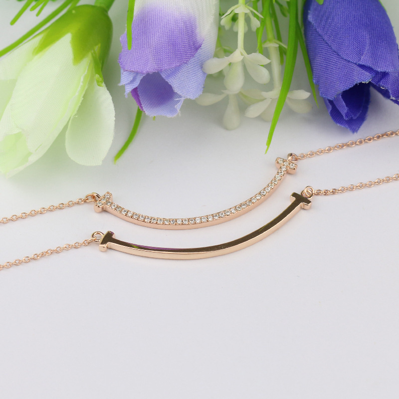 Korean Version S925 Silver Simple Smile Face Necklace First Half Life Star With Goddess Collarbone Set Chain details Picture