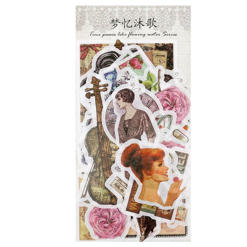 The "Flowing Years" series of washi paper sticker bags, creative handbooks, DIY decorative stickers, handbooks, photo albums and diaries Item Picture