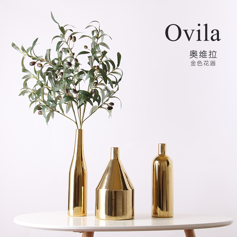 陶瓷摆件/金色电镀工艺品/软装家居装饰产品图