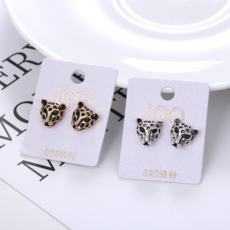 Japanese And Korean Version Of Temperament Earrings Fashion Antique Leopard Earrings Accessories S925 Silver Needle Pop Earrings For Women