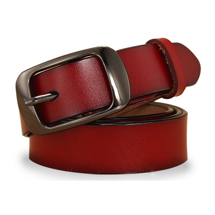 Explosion-Style Women's Belt Women's Leather Belt Pure Cowhide Belt Women's Needle Buckle A Piece Of Hair Item Picture