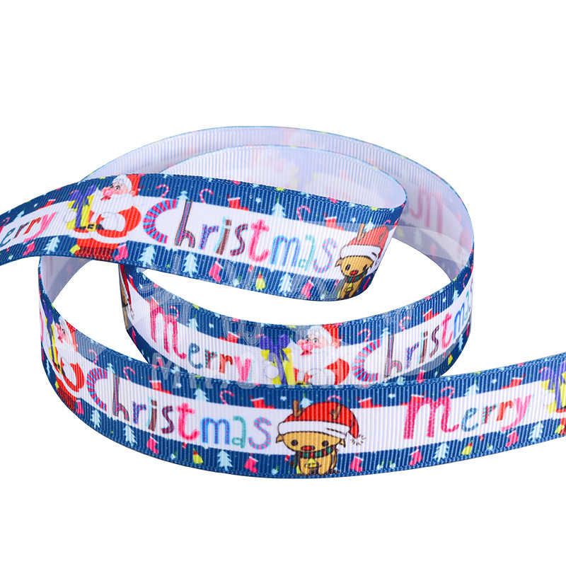 Christmas Decoration Tape Heat Transfer Ribbon High Density Polyester Ribbon Style Variety Of Holiday Gift Decoration Tape Wholesale Specification drawing