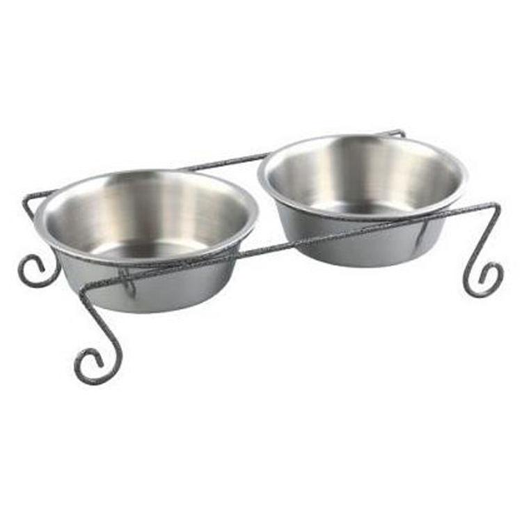 Baojie Pet Double-bowl Dog Supplies, pet bowl, dual-purpose double-bowl dog bowl, food bowl details Picture