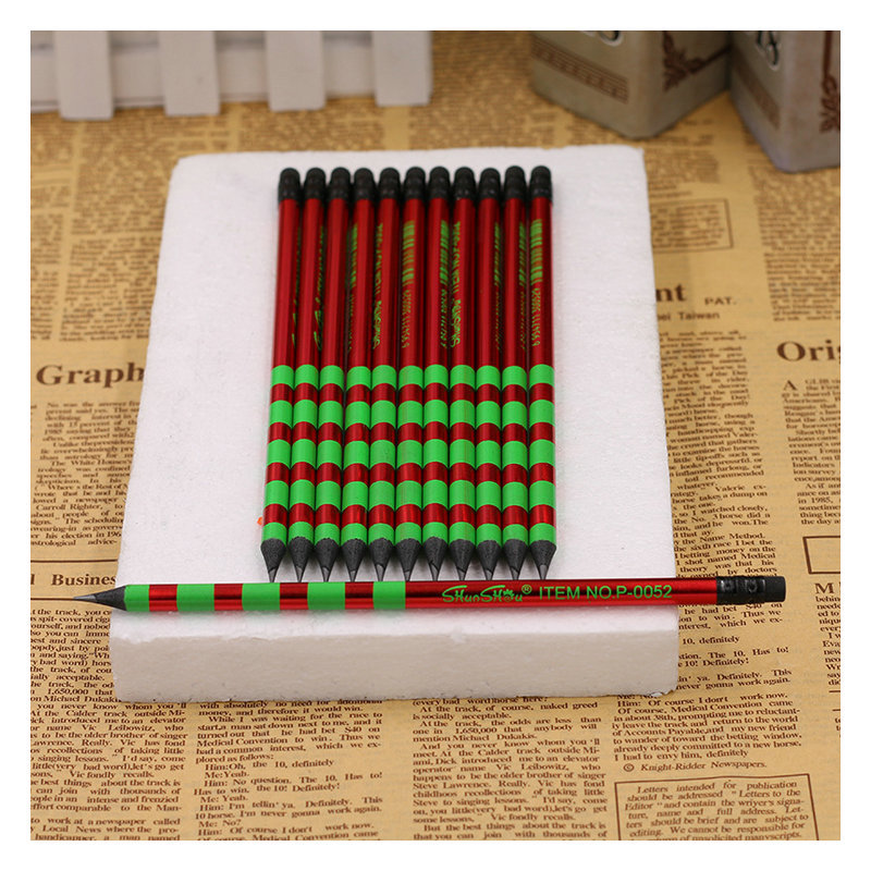 厂家供应 新品创意黑杆竹节式圆杆小学生铅笔套装安全 批发HB铅笔详情图5
