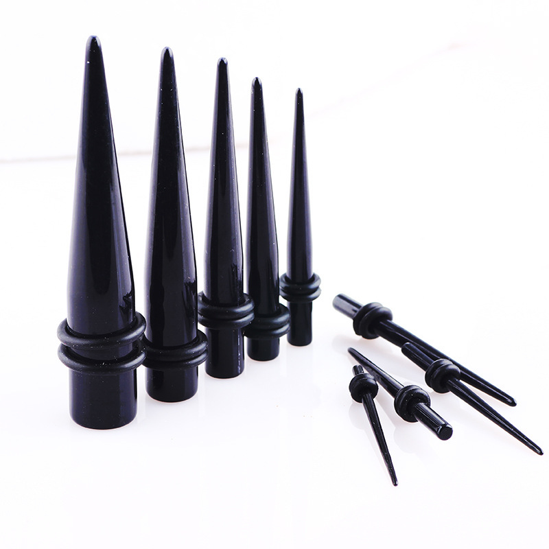 Factory direct sales acrylic pointed conical auricle ear expander set, human piercing accessories, 36 UV segments per pack, ear expander Specification image