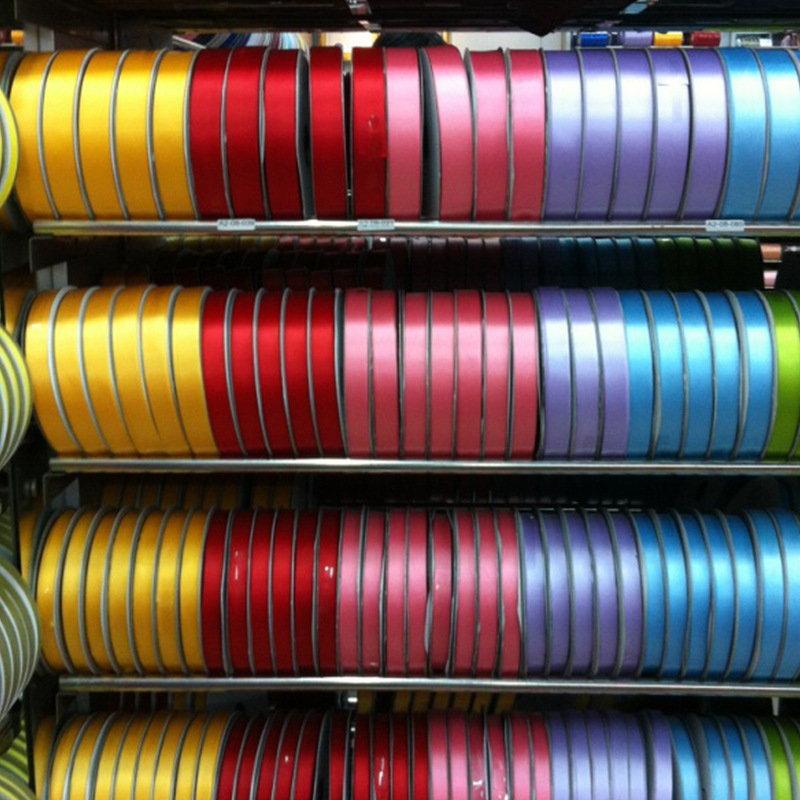 Popular Color Polyester Ribbon High Light Color Reflective Polyester Ribbon 2 Separate Ribbon Wedding Supplies Wholesale Specification drawing