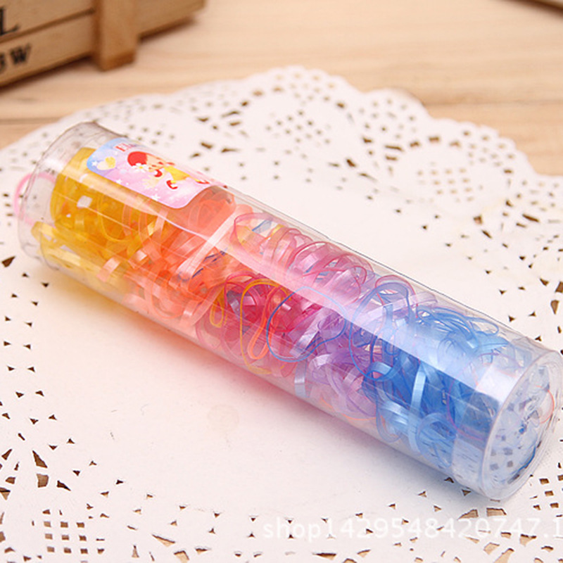 Korean Version Of The Hot Selling Color Disposable Rubber Band Children's Head Tie Rope Barrel Hair Ring Does Not Hurt Hair Headwear Manufacturers Direct Sales details Picture