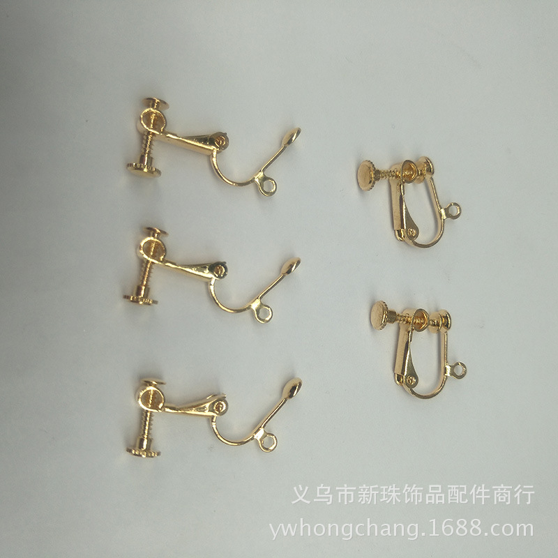 Painless and hole-free ear clip accessories: Spiral ear clip, 5MM wave head screw with lifting ring, adjustable ear clip diy Item Picture