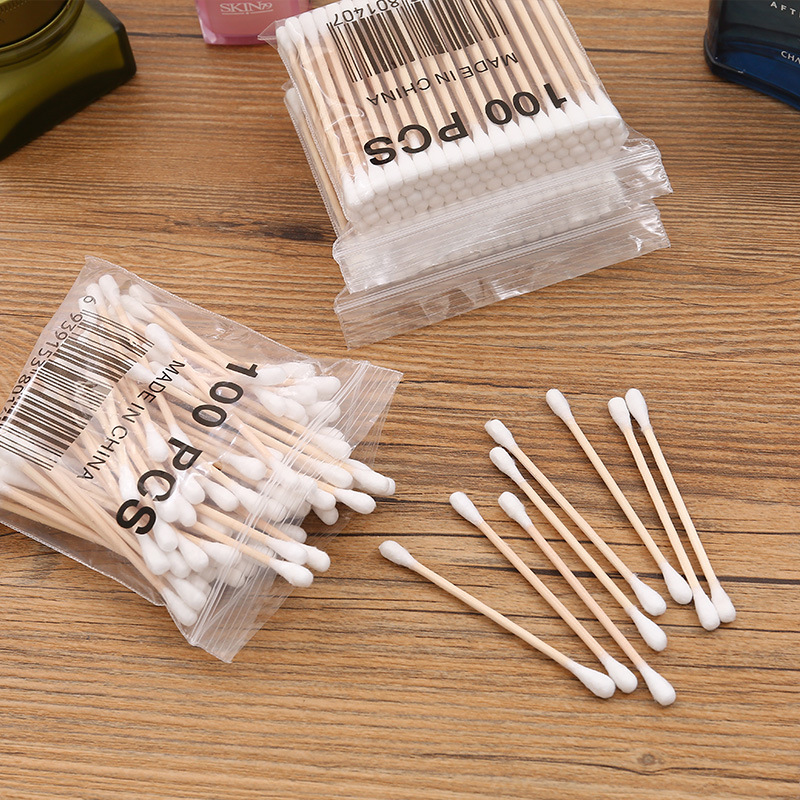The Manufacturer Wholesals Double-Ended Wooden Swabs, Cleaning Sticks, Disposable Sanitary Cotton Swabs, Ear Cleaning, Makeup And Makeup Removal Cotton Swabs