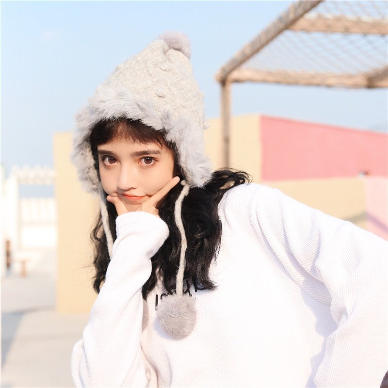 The new Korean-style warm and ear-protecting woolen hat gift for spring and winter is fashionable, versatile and cute. The plush hat is selling well for children Specification image