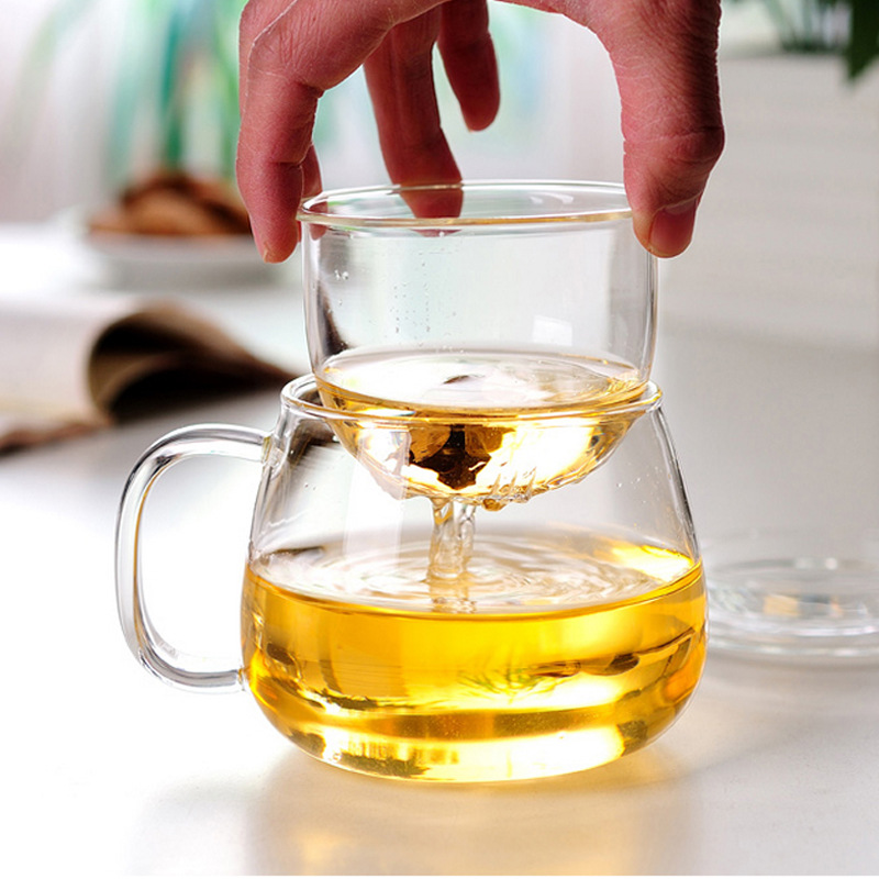 Three-Piece Cup Filtered Tea Cup Office Water Cup With Lid Specification drawing