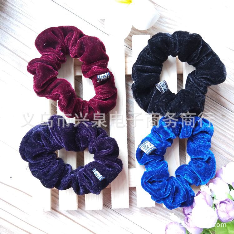 【1-7区】金丝绒 发圈 20/包发饰 绒布发圈 不倒绒发绳 盘发饰品 一元两元饰品批发图
