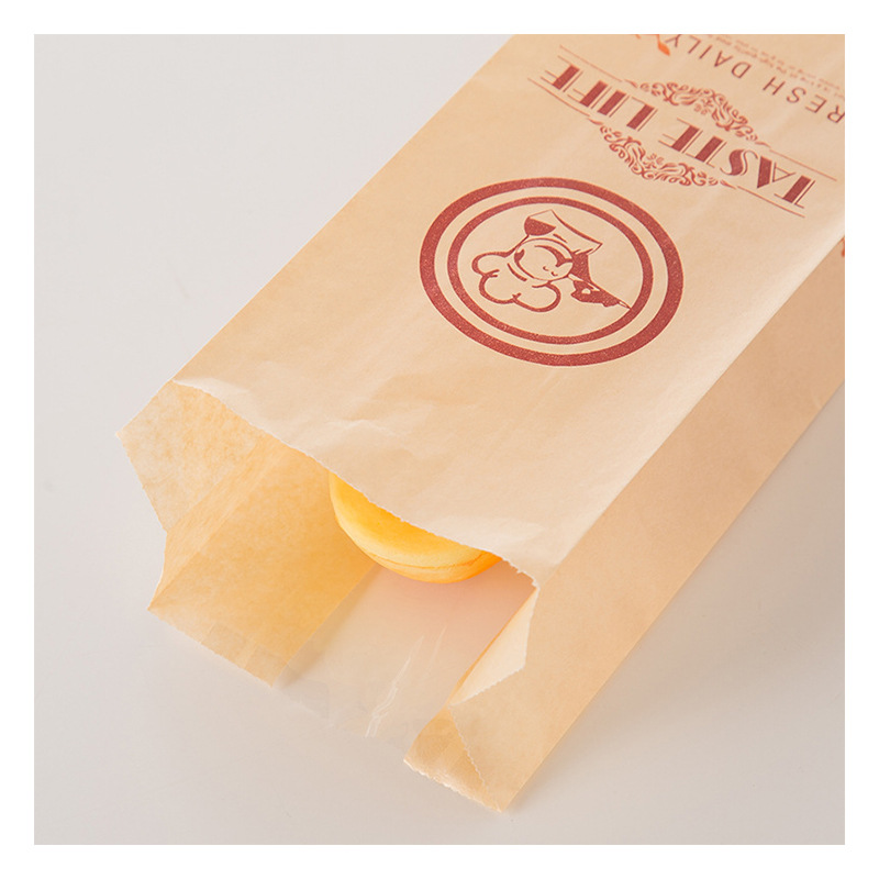 Window Drizzled Brown Paper Bag Bread Toast Bag Food Packaging Baked Toast Bag Factory Wholesale Customization Item Picture