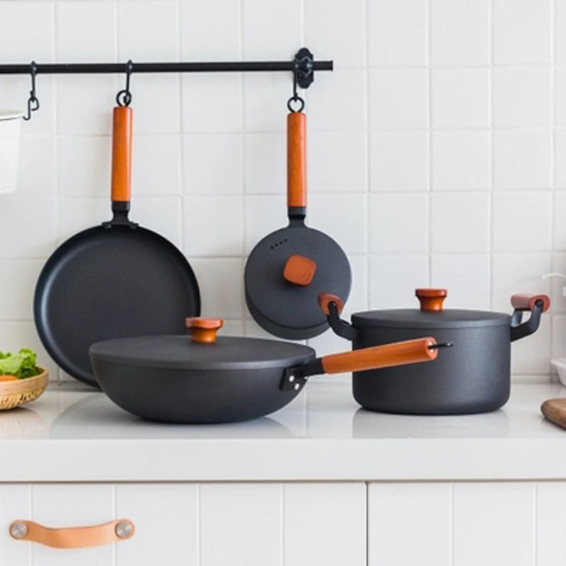 Manufacturers Direct Pot Set Of Four Sets Of Ingenuity Ingenuity Non-Stick Cooking Pot Household Frying Pot Soup Pot Frying Pan Milk Pot
