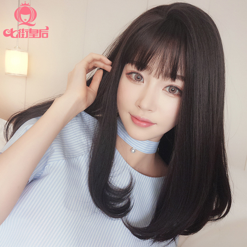 Wholesale of wigs for women, Korean air bangs, fashionable chemical fiber hair covers wholesale, full head style hair covers Application Scenario