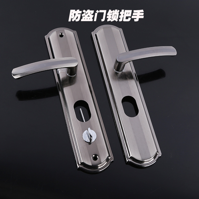Complete Set Of Black Gold Handle Lock Big Door Lock Anti-Theft Lock Handle Universal Thickened Panel Anti-Theft Door Handle Lock Item Picture