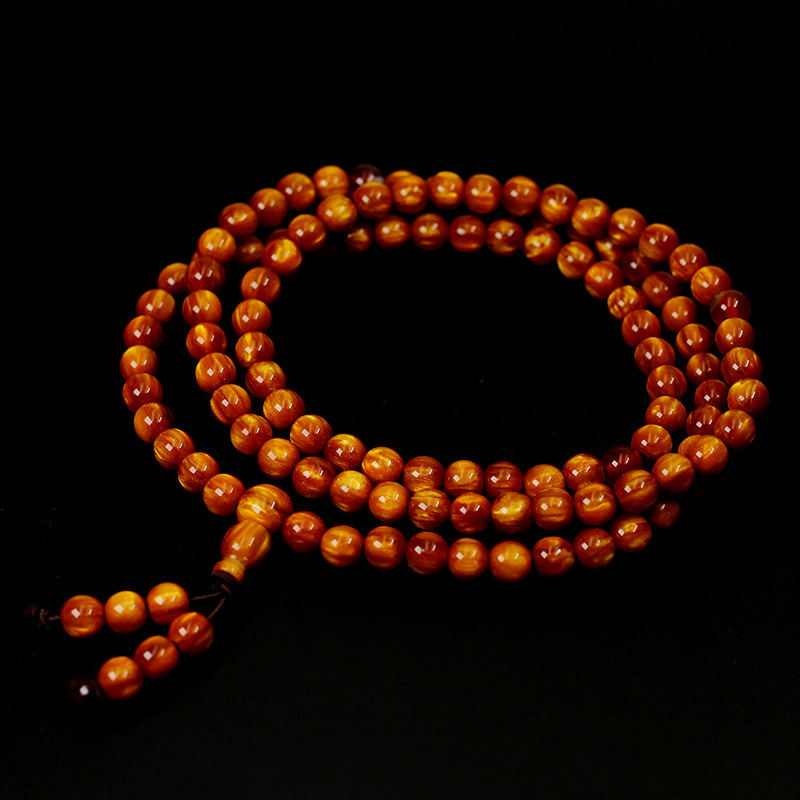 Gold Thread Sea Willow bracelet, 108 Buddhist Prayer beads bracelet, multi-circle black coral second-generation sea willow, 6-10mm wholesale Specification image