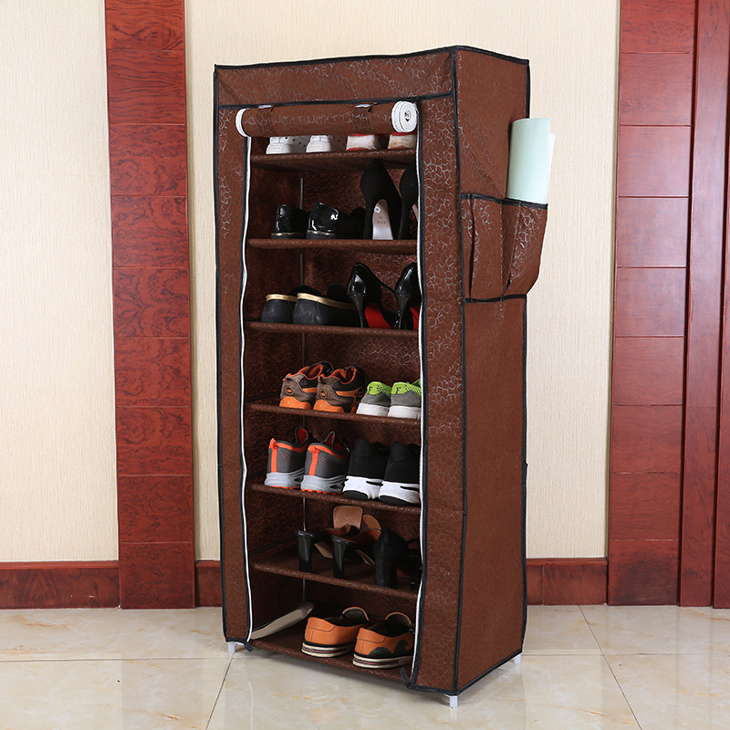 Home multi-functional shoe rack Korean version simple dustproof storage cabinet Multi-layer non-woven shoe cabinet manufacturer cabinet wholesale details Picture