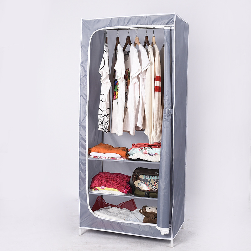 Supply dustproof Oxford cloth wardrobe Korean version combination simple wardrobe overall zipper single storage cabinet wholesale details Picture