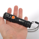 黑骑士USB充电强光手电筒 迷你便携式充电手电筒T6灯三档变焦手电