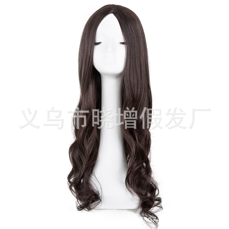 Manufacturer's chemical fiber wigs, African long curly hair wigs, women's middle split wavy wigs, European and American fashion wigs, in stock and wholesale Item Picture