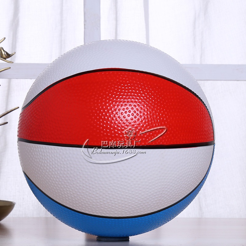 厂家直发22公分皮球儿童充气玩具彩绘篮球新品 幼儿园彩色篮球详情图3