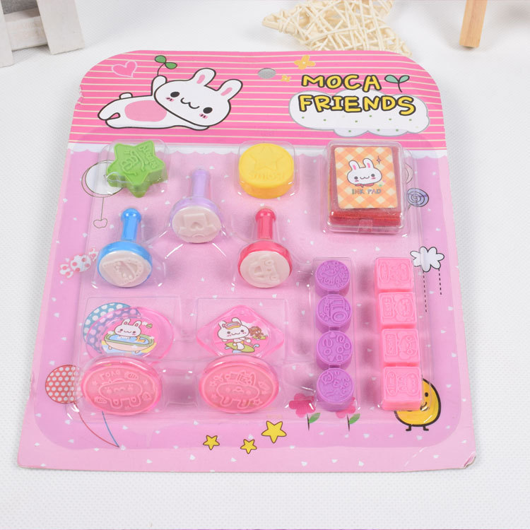 Wholesale of plastic children's cartoon cute rabbit toy stamps, household rewards, student gifts and creative stamps