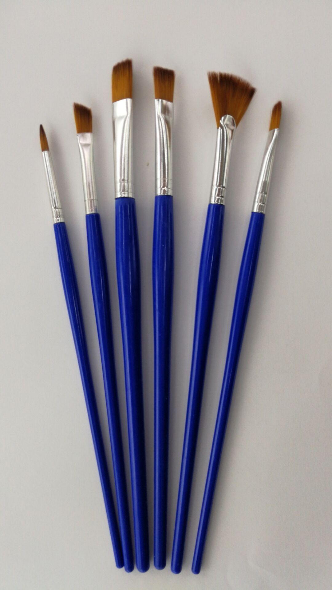 塑料杆儿童美术水彩颜料画笔6支彩绘套装 DIY油画笔批发加工详情图3