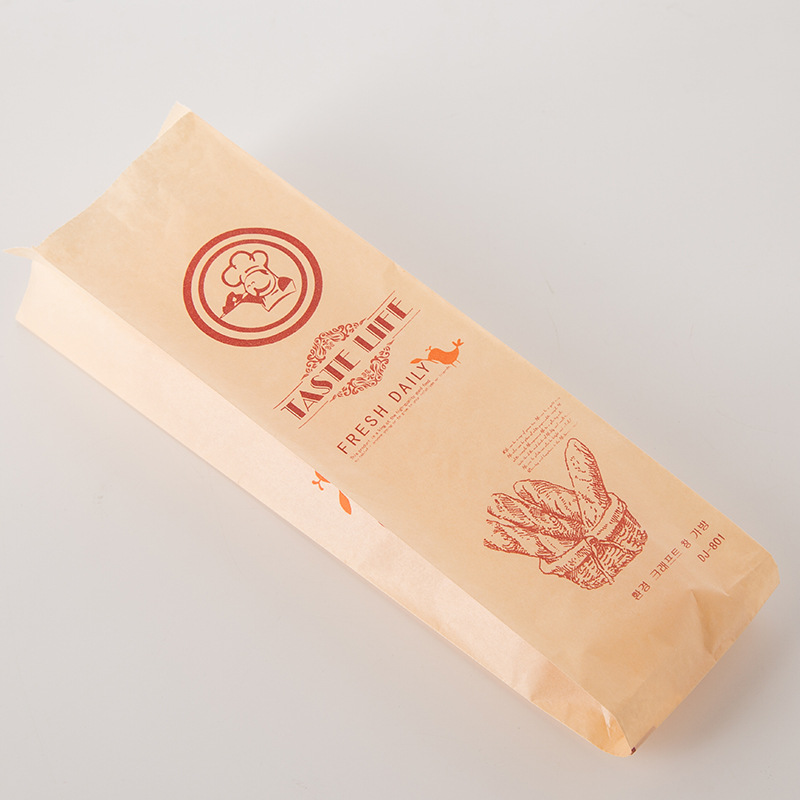 Window Drizzled Brown Paper Bag Bread Toast Bag Food Packaging Baked Toast Bag Factory Wholesale Customization Specification drawing