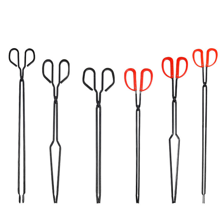 Linyi Hongwang fire tongs, fire scissors, garbage tongs, sanitation flat head garbage tongs, red rubber handle sanitary tongs Item Picture