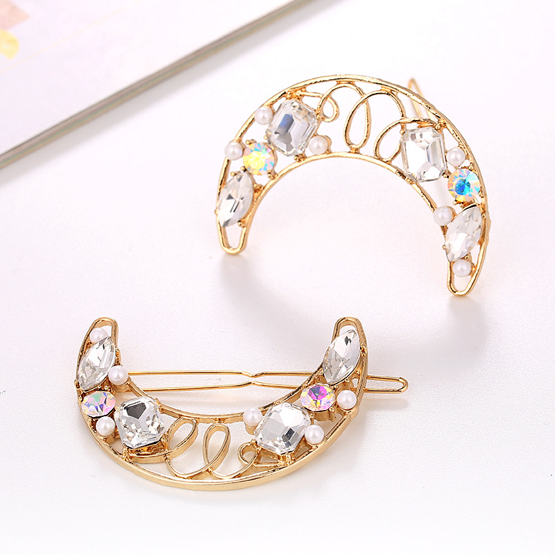 Nueva versión coreana estilo coreano luna cristal borde clip accesorios para el pelo flores con diamantes multiplo rana franja clip headwear fuente Application Scenario