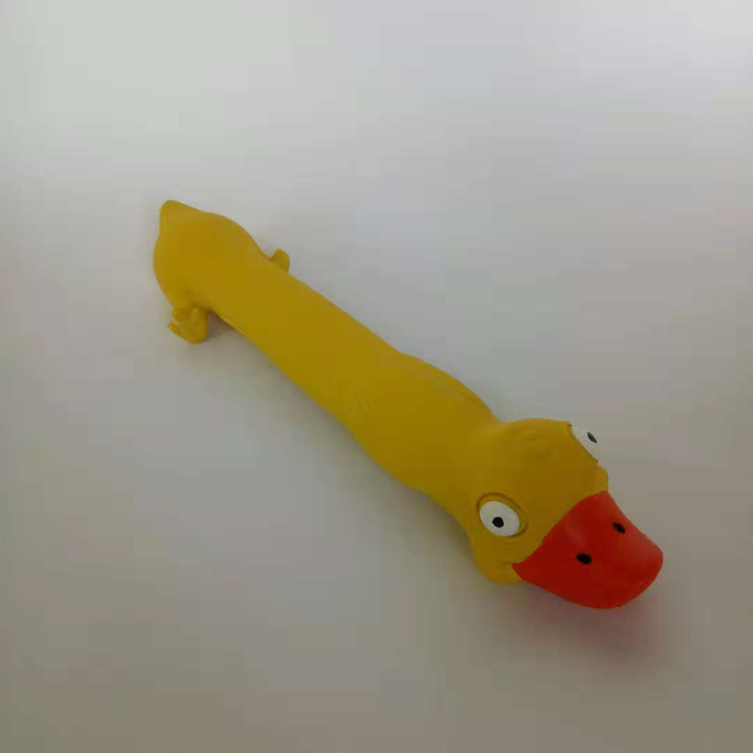 Natural Latex Duck, Sound, Bite Resistant. Good Company For Dogs. Specification drawing