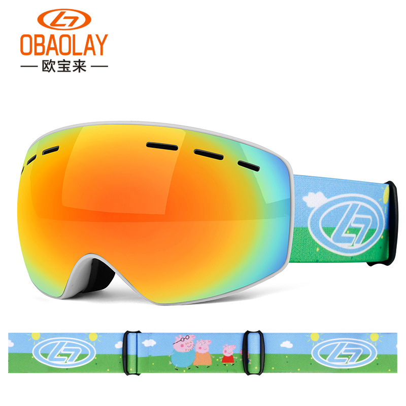 批发儿童防雾滑雪镜 双层防雾球面儿童滑雪眼镜 儿童滑雪护目镜详情图1