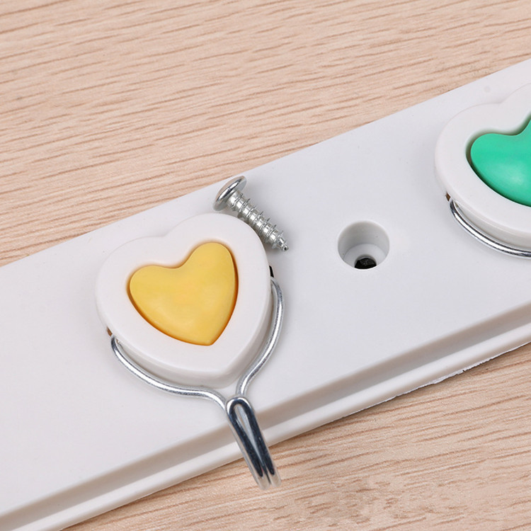 Factory direct sales of 8-piece adhesive hooks, coat hooks, plastic adhesive hooks, strong adhesive hooks and heart hooks Specification image