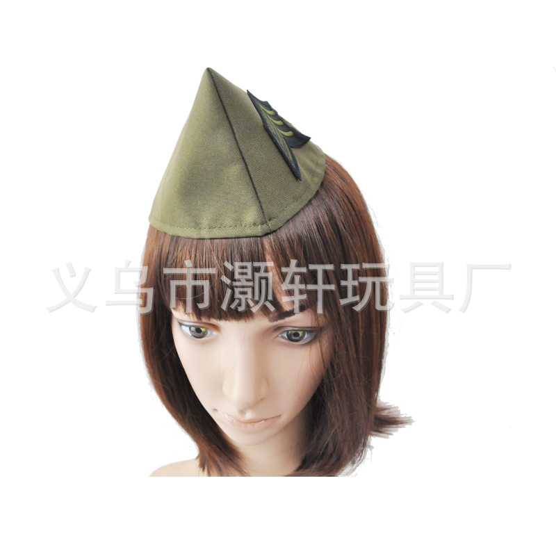 Amazon ebay WISH hot selling olive green sexy stewardess hat performance hat Beret Specification drawing
