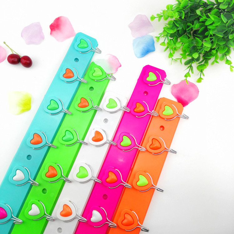 Factory direct sales of 8-piece adhesive hooks, coat hooks, plastic adhesive hooks, strong adhesive hooks and heart hooks