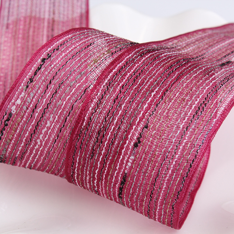 Dingxin ribbons, color-blocking jumpers, striped snow gauze ribbons, handcrafted hair accessories, clothing, top hats, woven ribbons, gift packaging ribbons details Picture