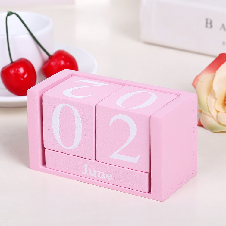 European country-style rectangular mini wooden calendar decoration, home decoration and photography props Specification image