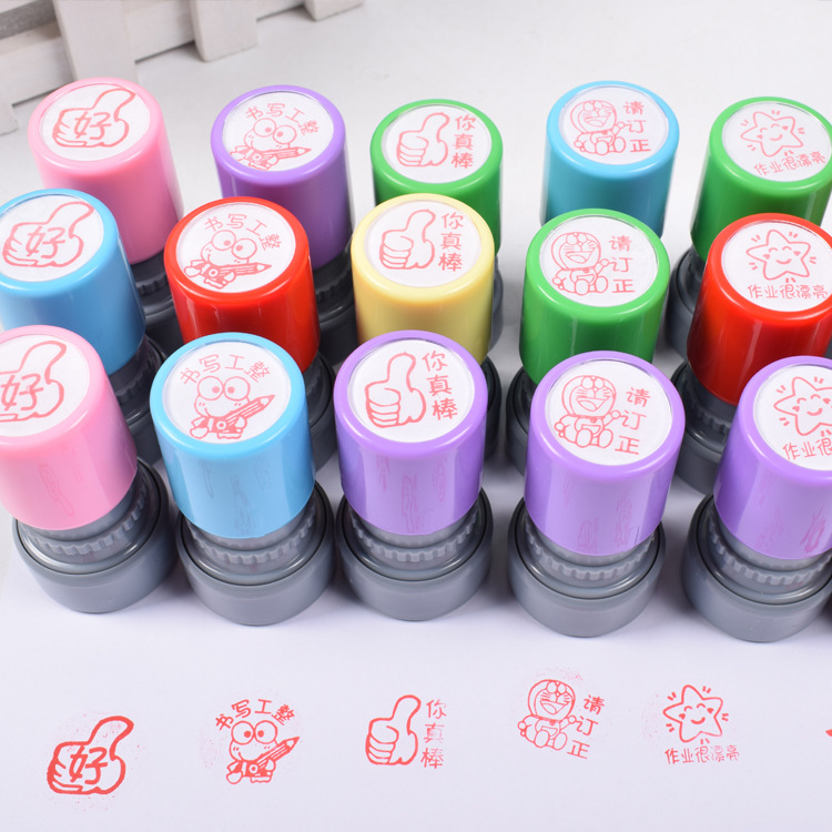 Fun teacher evaluation Round seal teaching supplies, children's plastic seal manufacturer wholesale Application Scenario