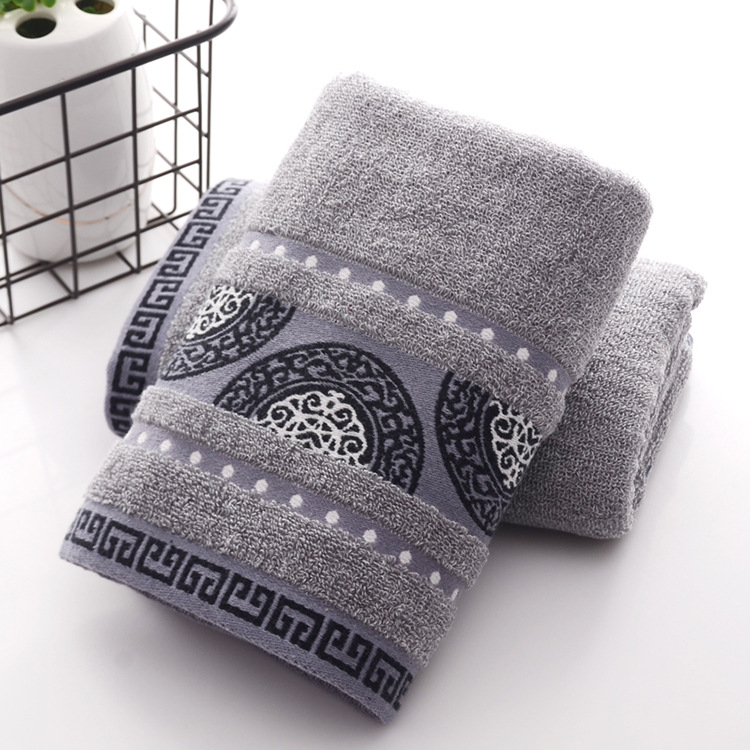Processing Custom Adult Towel Ab Yarn Cotton Fan Leaf Face Towel Thickened 110G Household Face Towel Wholesale Specification drawing