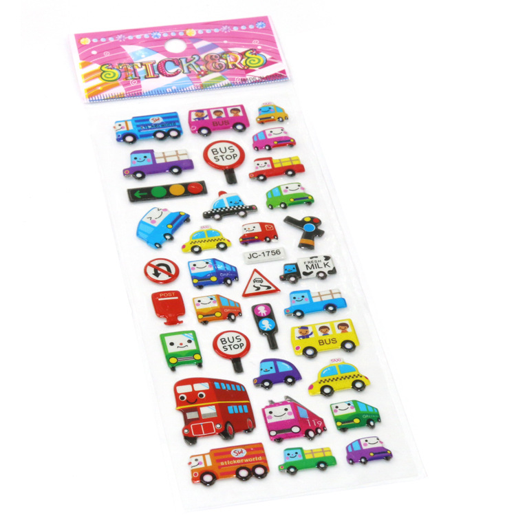 Factory direct sales of children's cartoon animation stickers, three-dimensional stickers, educational early childhood education kindergarten reward bubble stickers Item Picture