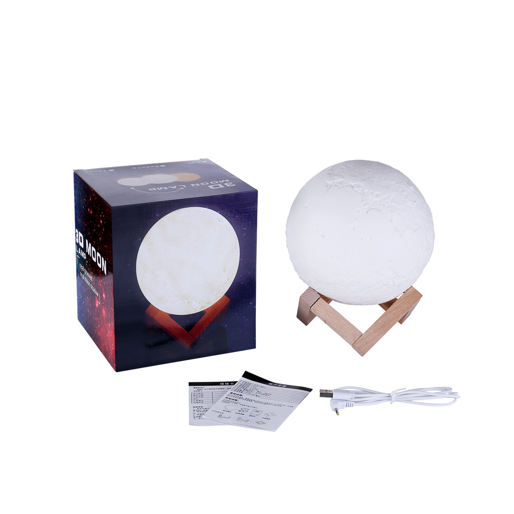 3D月球灯LED台灯遥控礼品灯触控床头灯创意USB充电小夜灯工厂直销详情图5